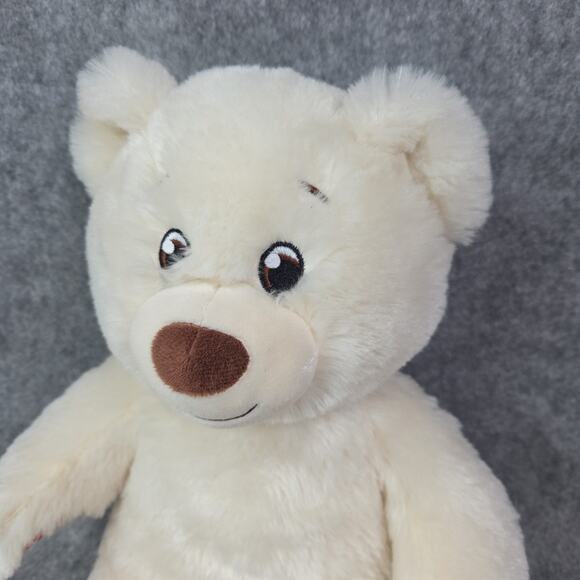 Build A Bear Cream Ivory Teddy Bear Plush 15 Inch Stuffed Animal Toy Brown Nose - Picture 11 of 11